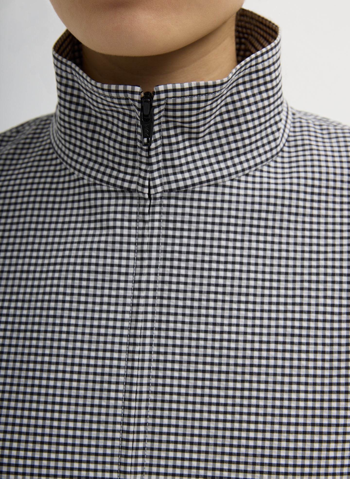 Tibi Tech Gingham Track Jacket