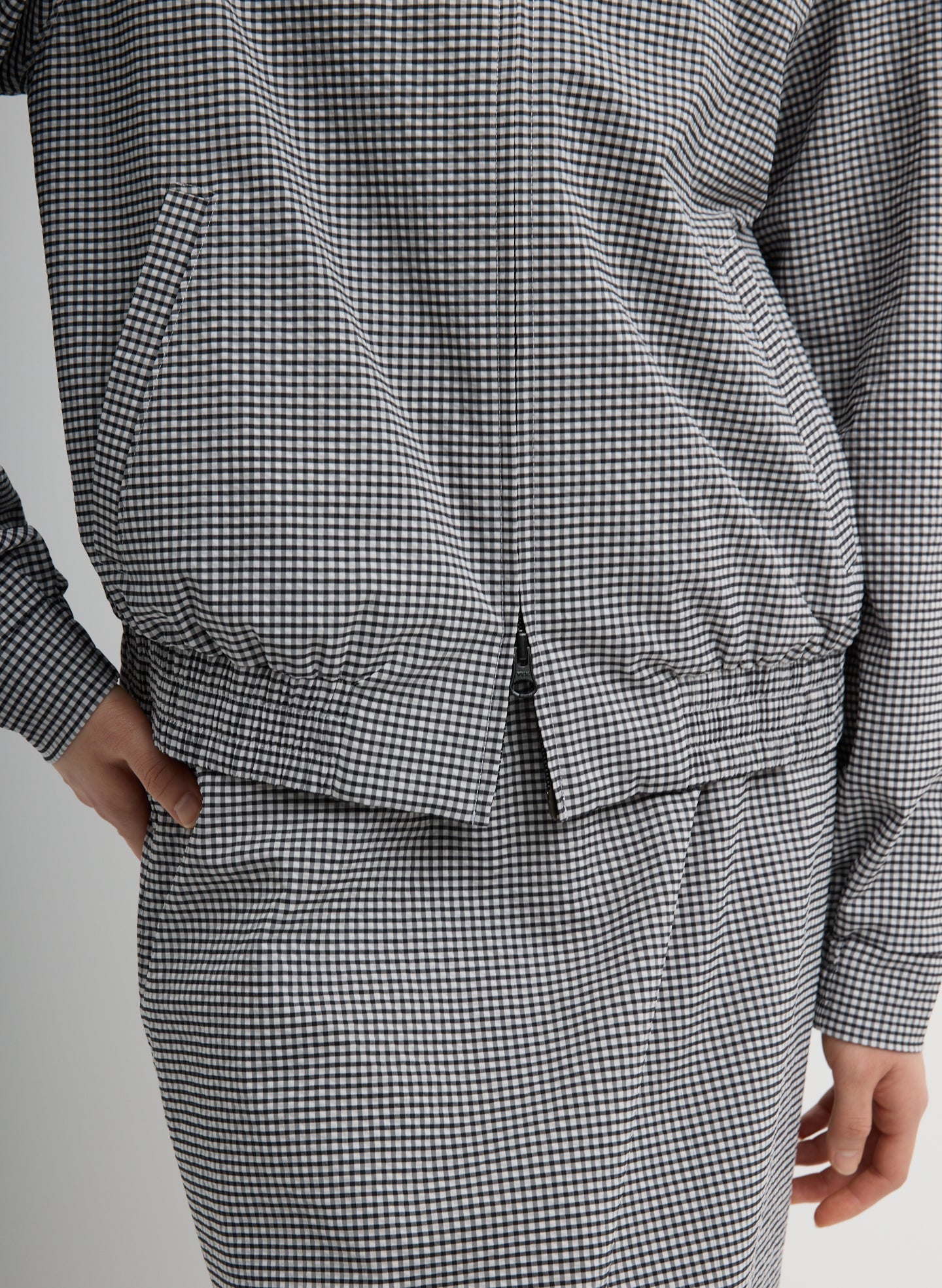 Tibi Tech Gingham Track Jacket