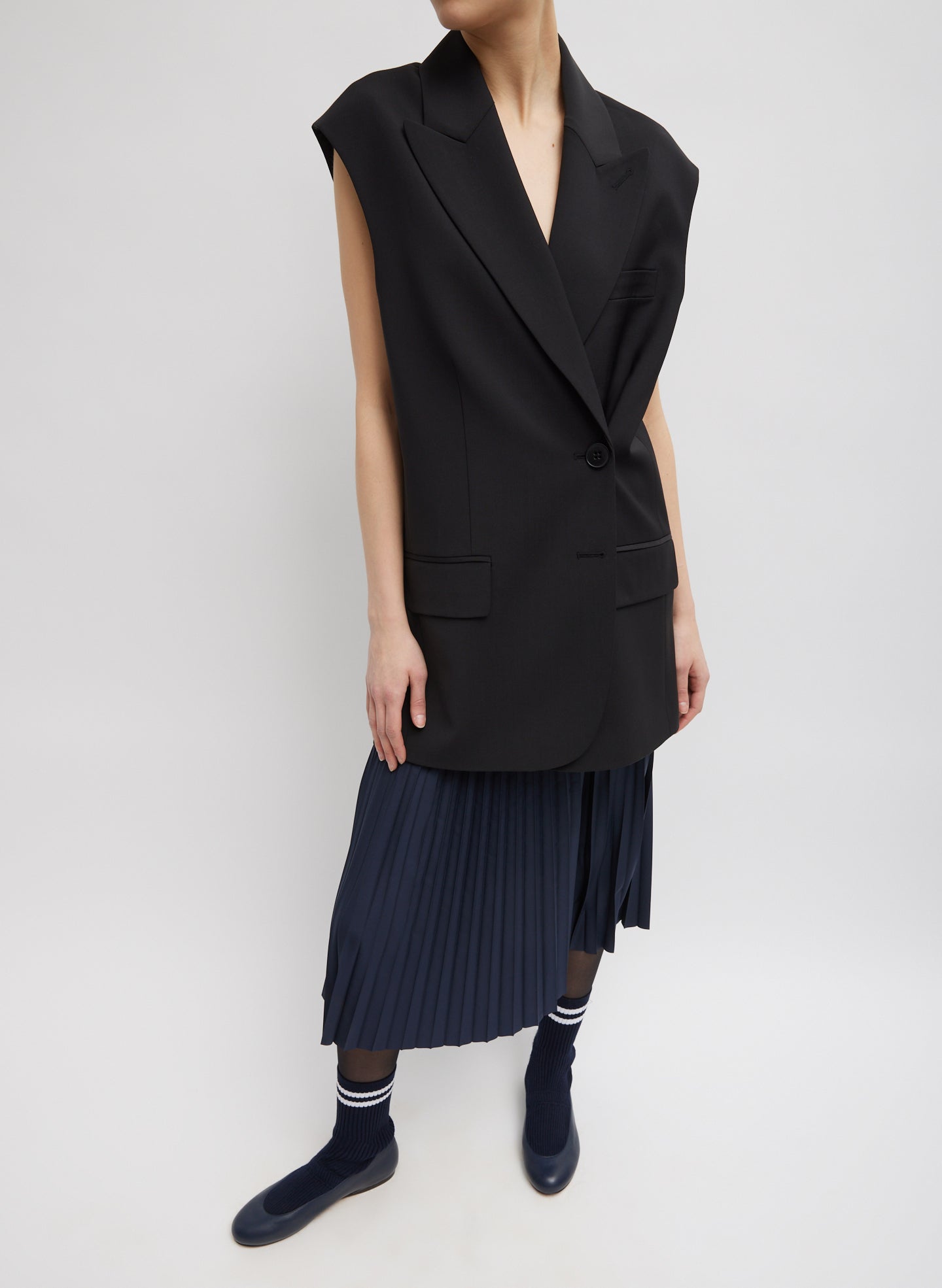 Tibi Tropical Wool Liam Vest