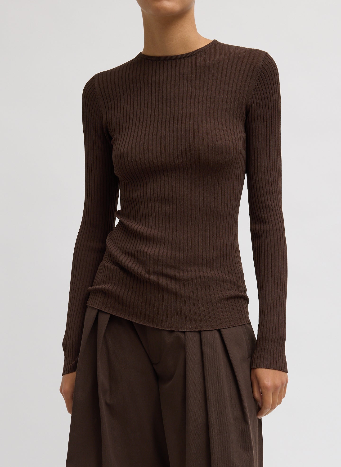 Tibi Ribbed Sweater Crewneck Pullover