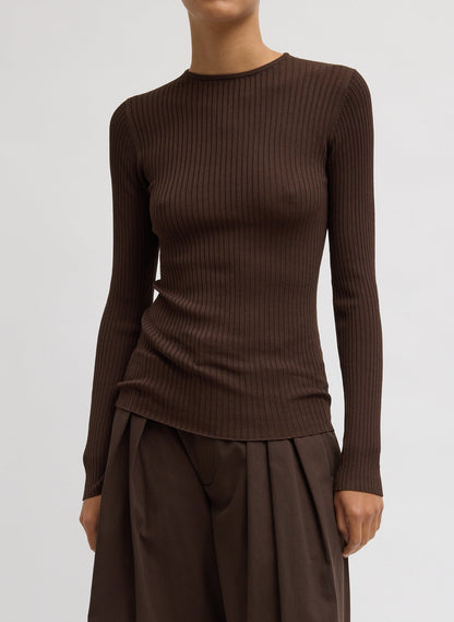 Tibi Ribbed Sweater Crewneck Pullover