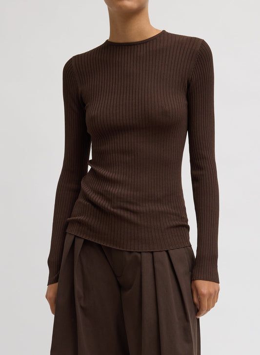Tibi Ribbed Sweater Crewneck Pullover