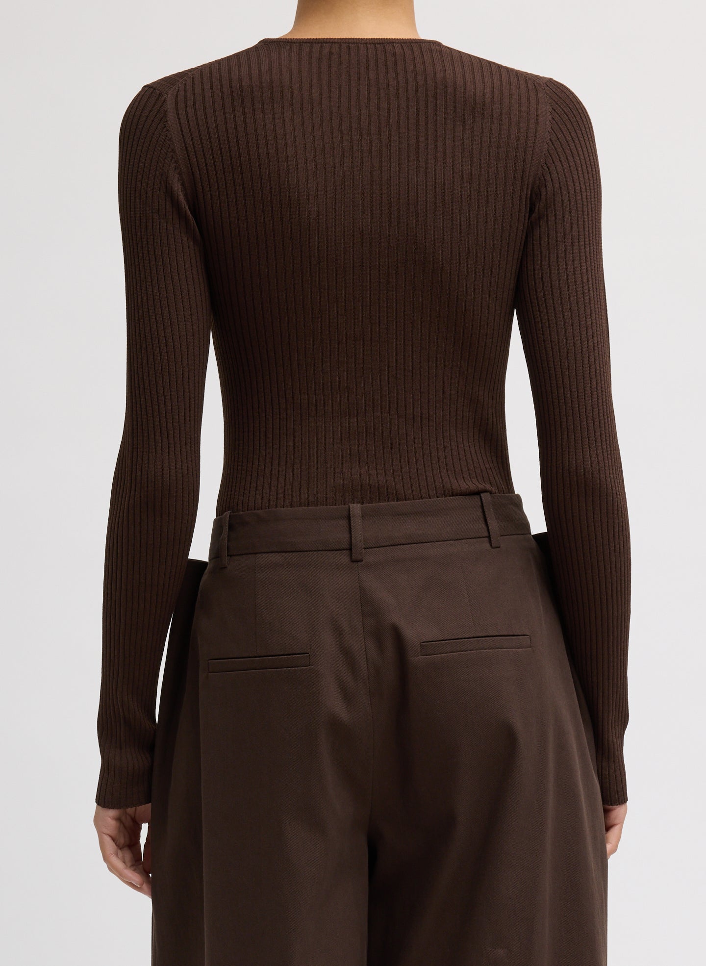 Tibi Ribbed Sweater Crewneck Pullover