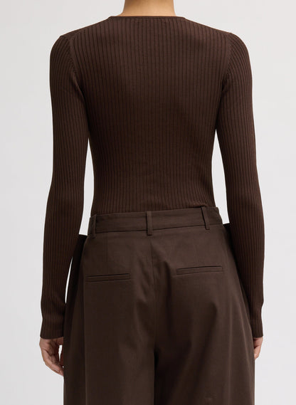 Tibi Ribbed Sweater Crewneck Pullover