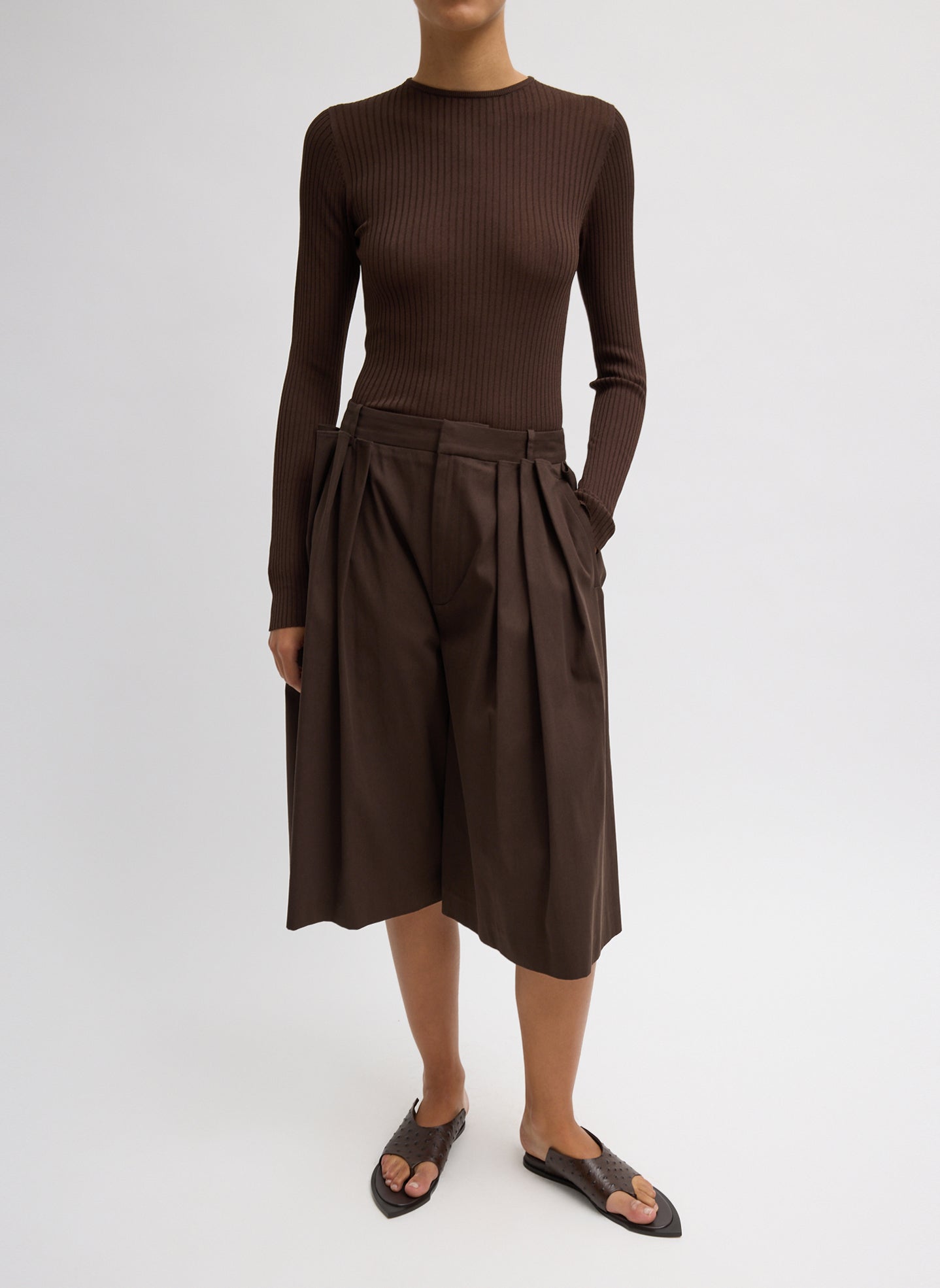 Tibi Ribbed Sweater Crewneck Pullover