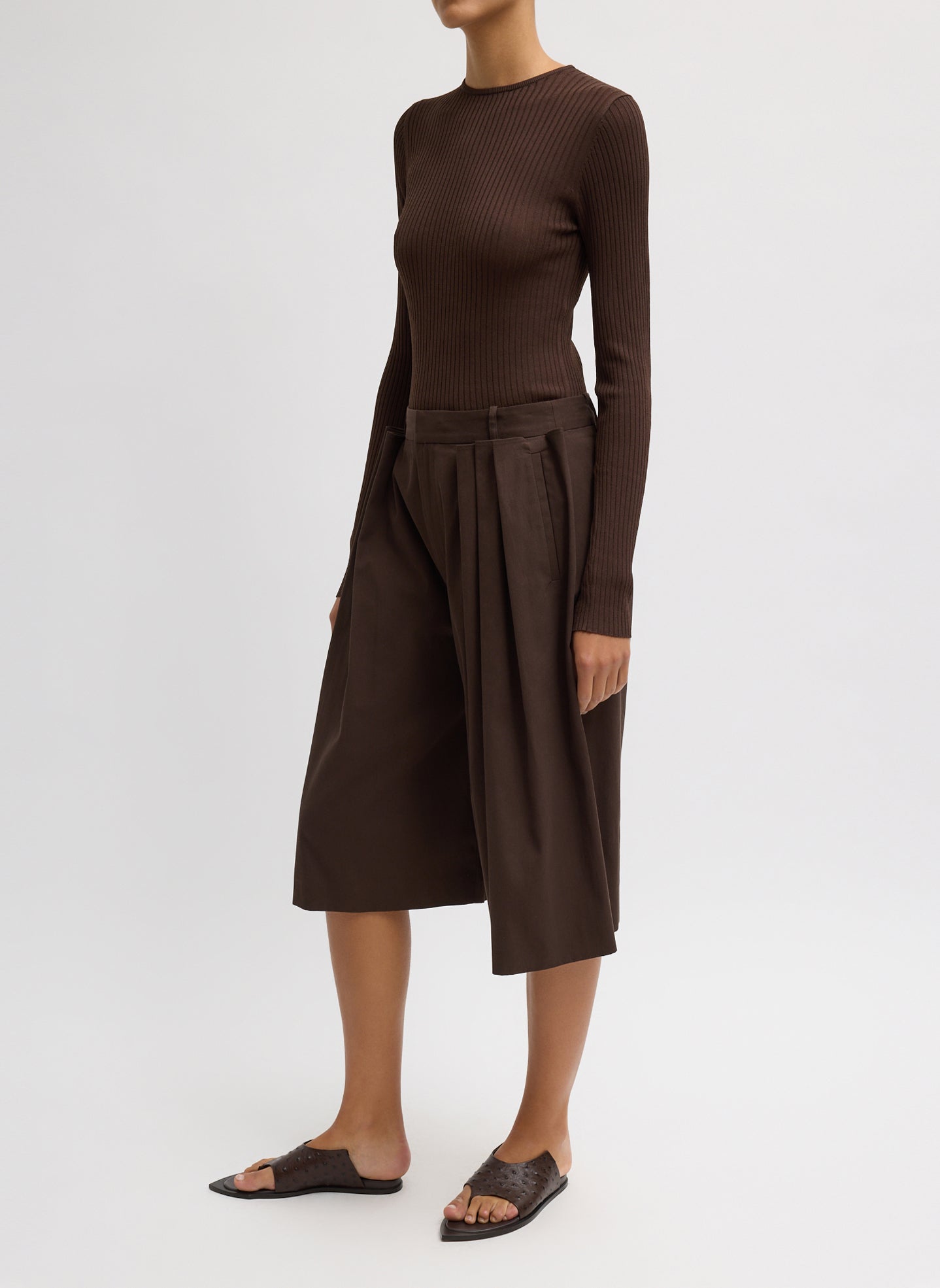 Tibi Ribbed Sweater Crewneck Pullover