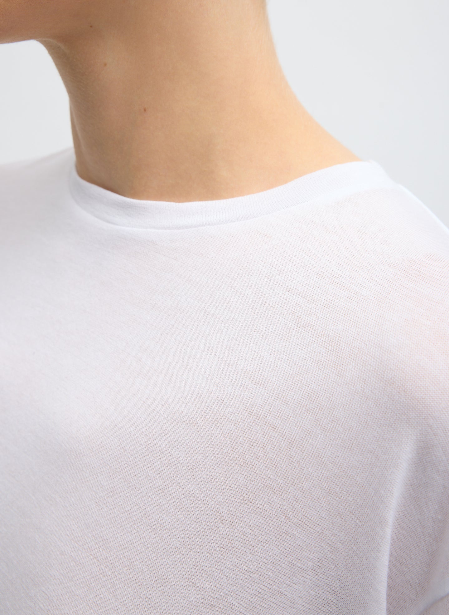 Tibi Sheer Crepe Knit Crewneck Unisex Long Sleeve T-Shirt