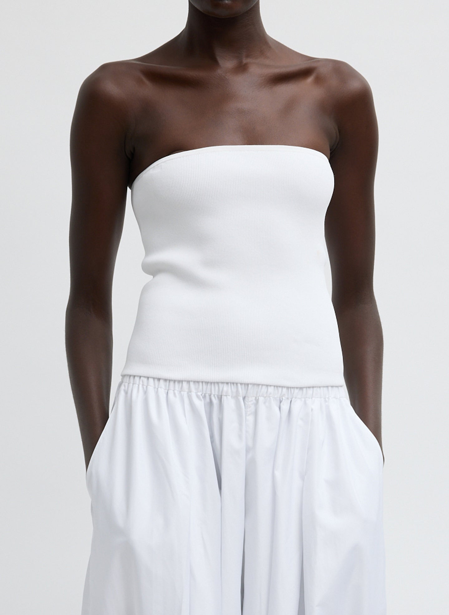 Tibi Ribbed Sweater Tube Top
