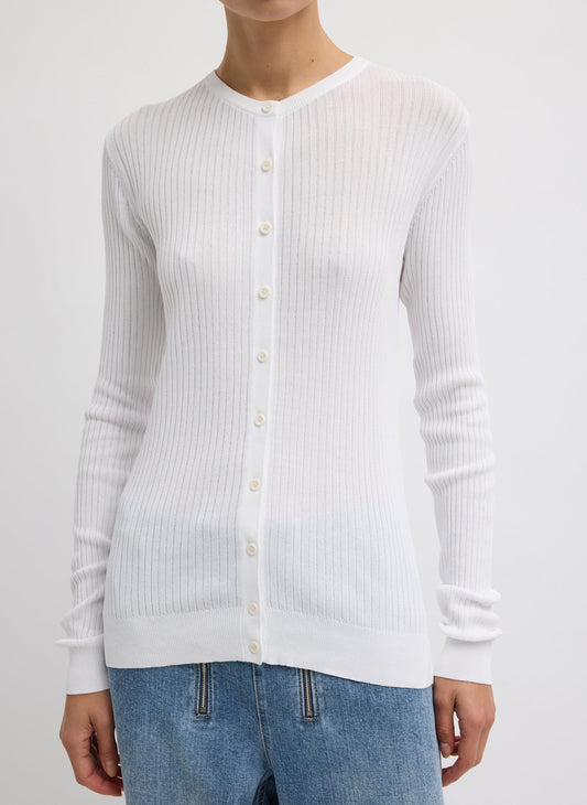 Tibi Ribbed Sweater Slim Cardigan