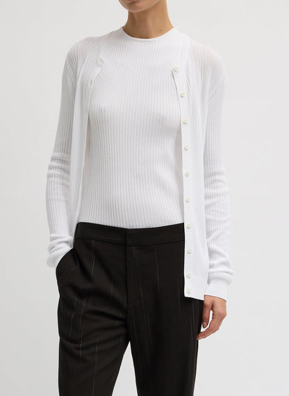 Tibi Ribbed Sweater Slim Cardigan