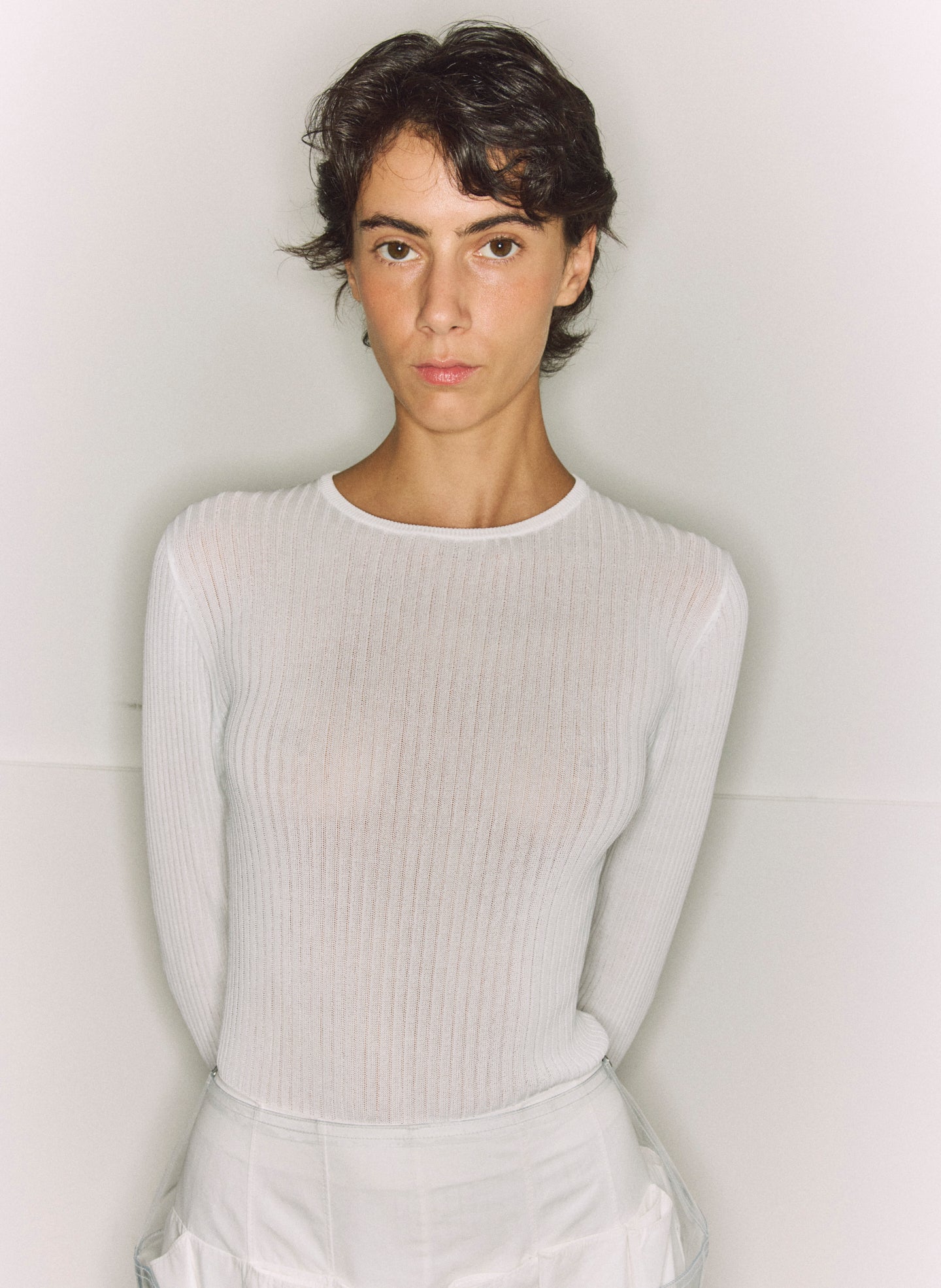 Tibi Ribbed Sweater Crewneck Pullover