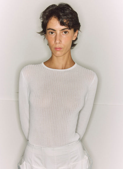 Tibi Ribbed Sweater Crewneck Pullover