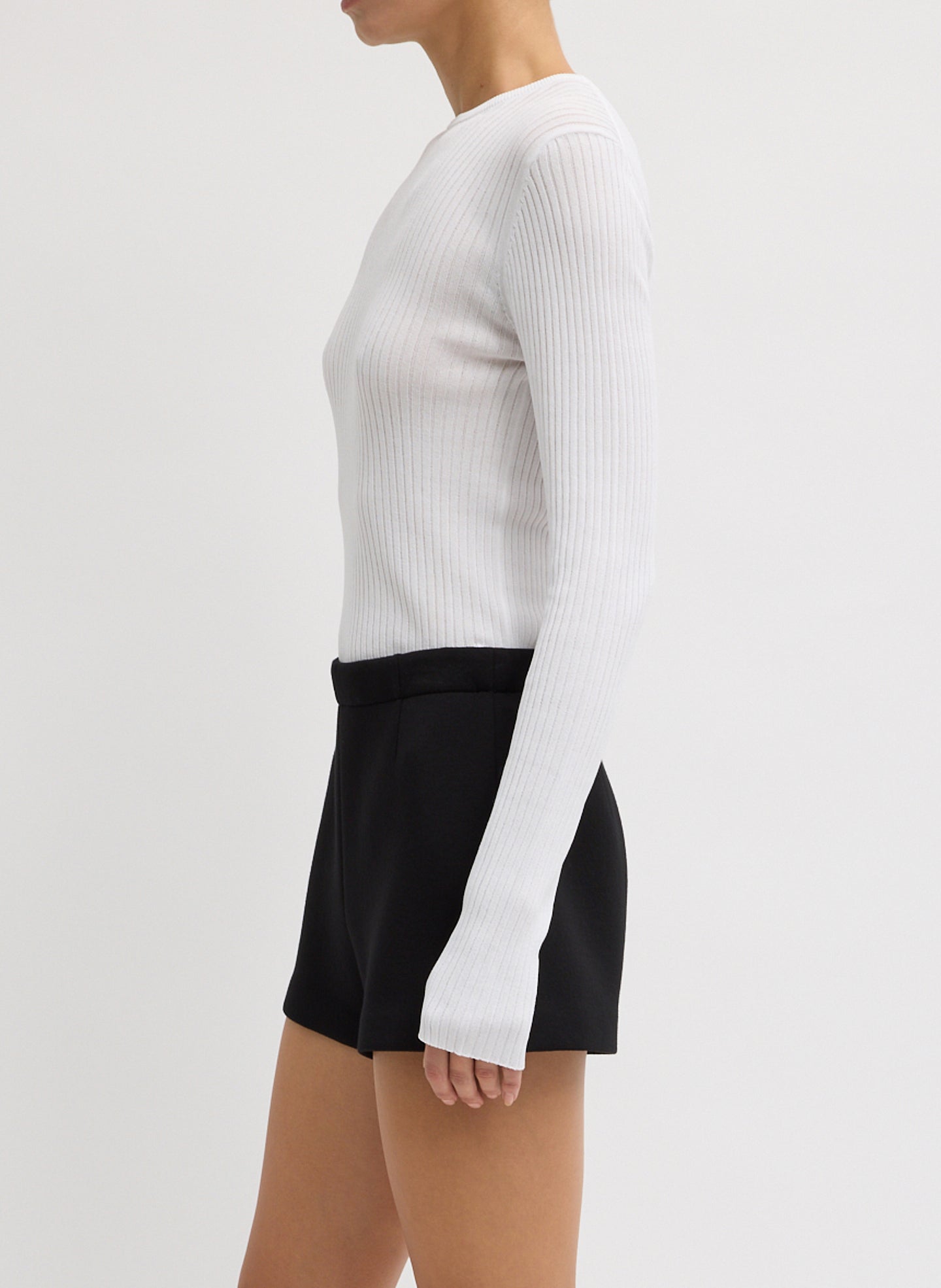 Tibi Ribbed Sweater Crewneck Pullover