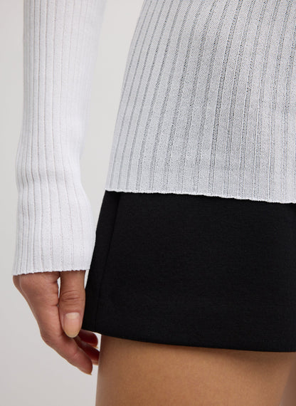 Tibi Ribbed Sweater Crewneck Pullover