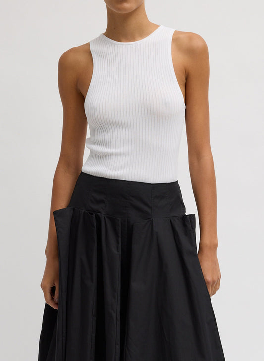 Tibi Ribbed Sweater Cut Out Tank