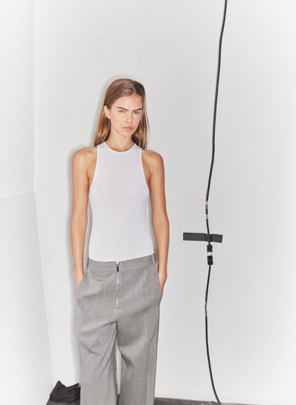 Tibi Ribbed Sweater Cut Out Tank