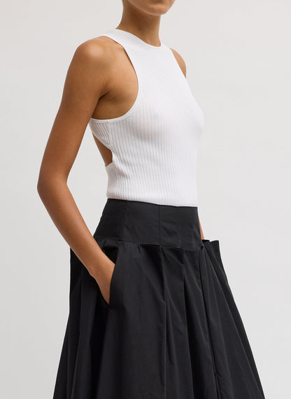 Tibi Ribbed Sweater Cut Out Tank
