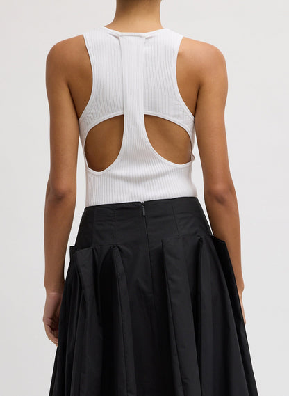 Tibi Ribbed Sweater Cut Out Tank