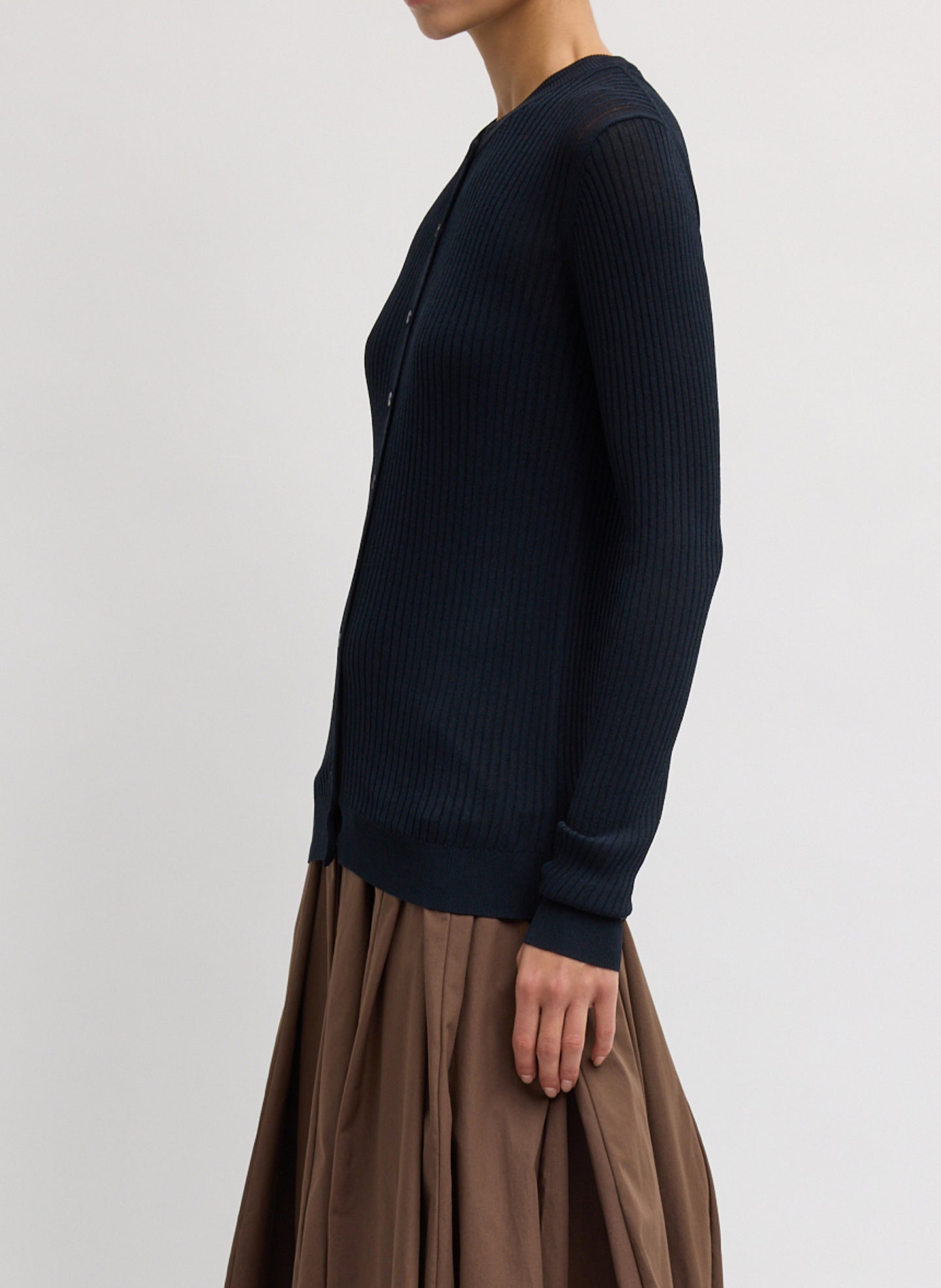 Tibi Ribbed Sweater Slim Cardigan