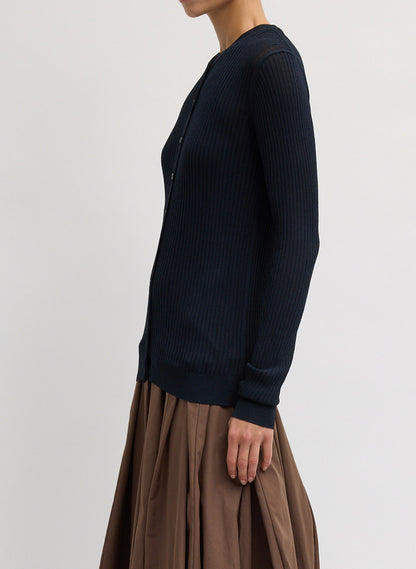 Tibi Ribbed Sweater Slim Cardigan