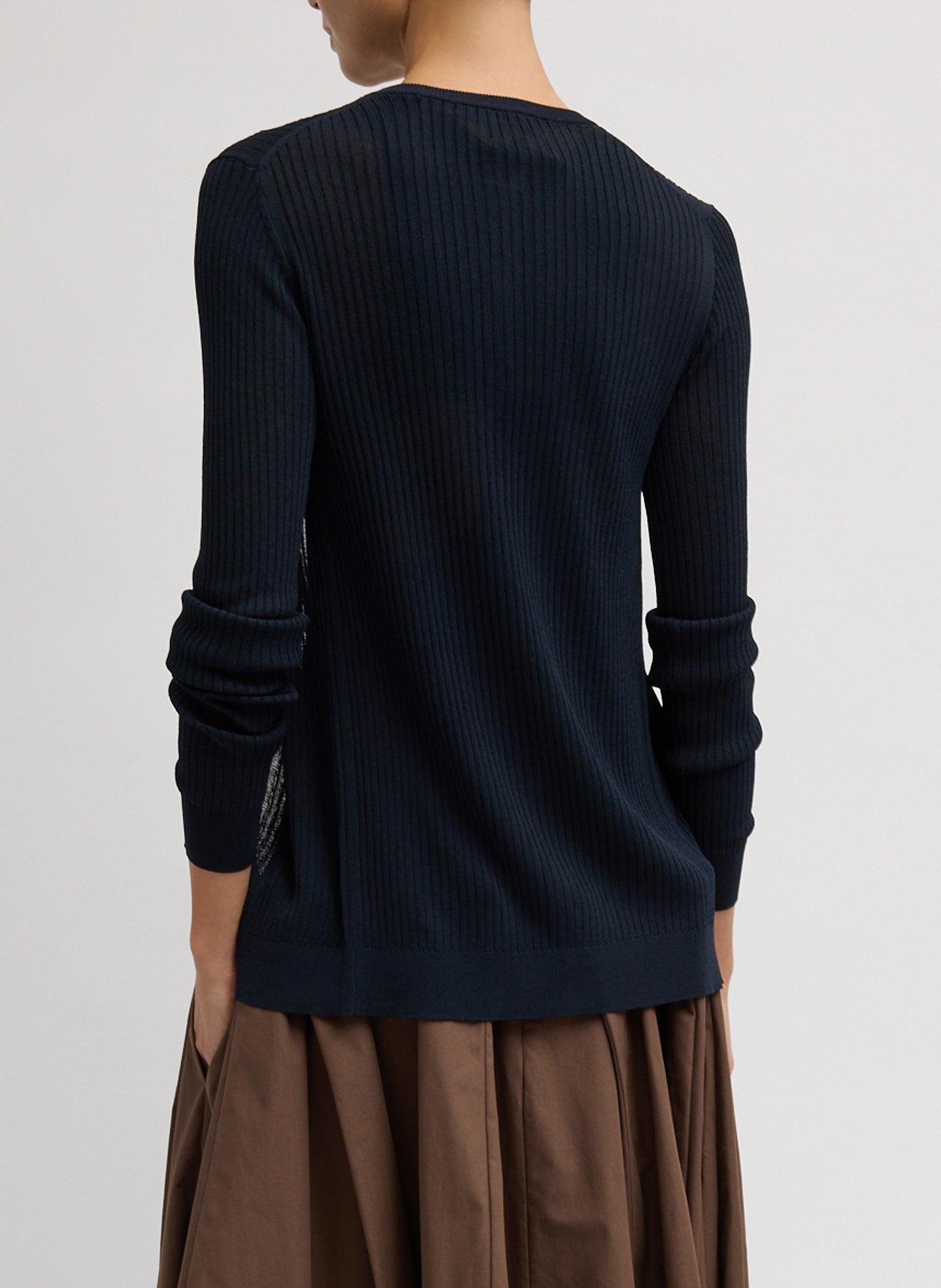 Tibi Ribbed Sweater Slim Cardigan
