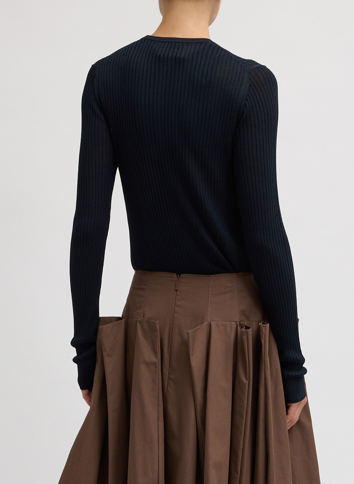 Tibi Ribbed Sweater Slim Cardigan
