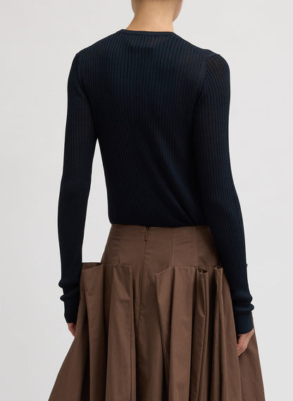 Tibi Ribbed Sweater Slim Cardigan