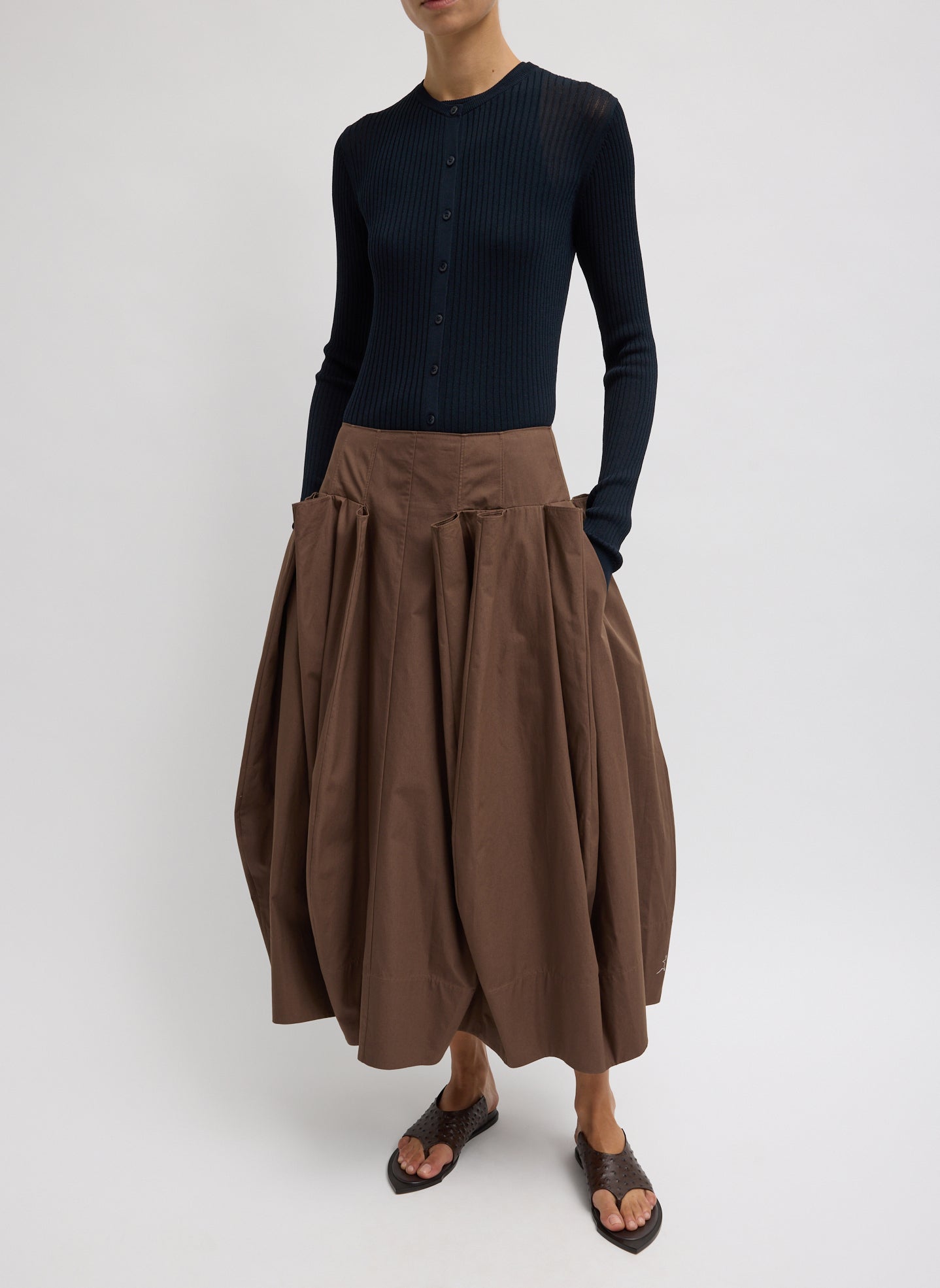 Tibi Ribbed Sweater Slim Cardigan