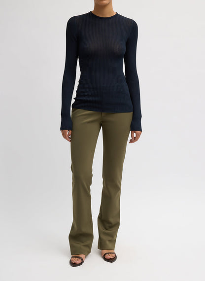 Tibi Ribbed Sweater Crewneck Pullover
