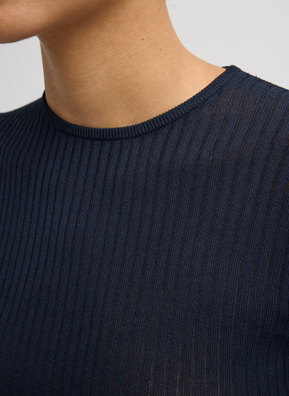 Tibi Ribbed Sweater Crewneck Pullover