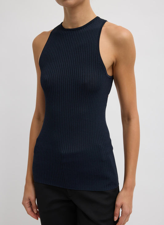 Tibi Ribbed Sweater Cut Out Tank