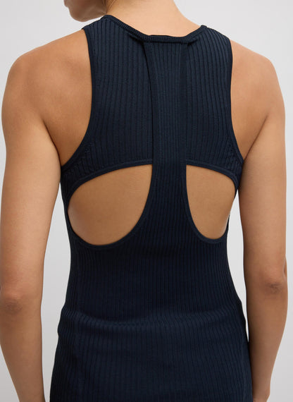 Tibi Ribbed Sweater Cut Out Tank