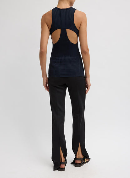 Tibi Ribbed Sweater Cut Out Tank