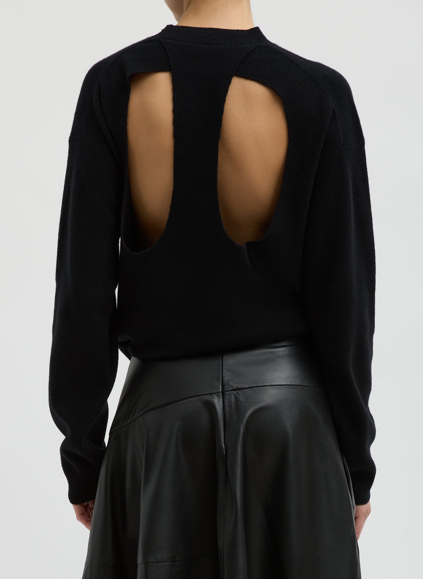 Tibi Anna Merino Wool Cut Out Racerback Pullover