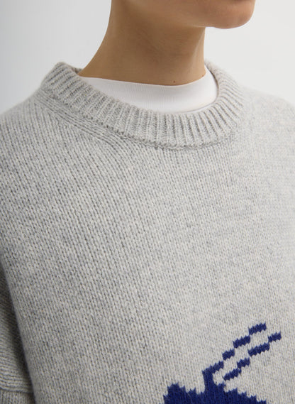 Tibi Soft Wool Ski Easy Pullover Crewneck Sweater