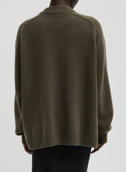 Tibi Cashmere Crewneck Oversized Pullover Sweater