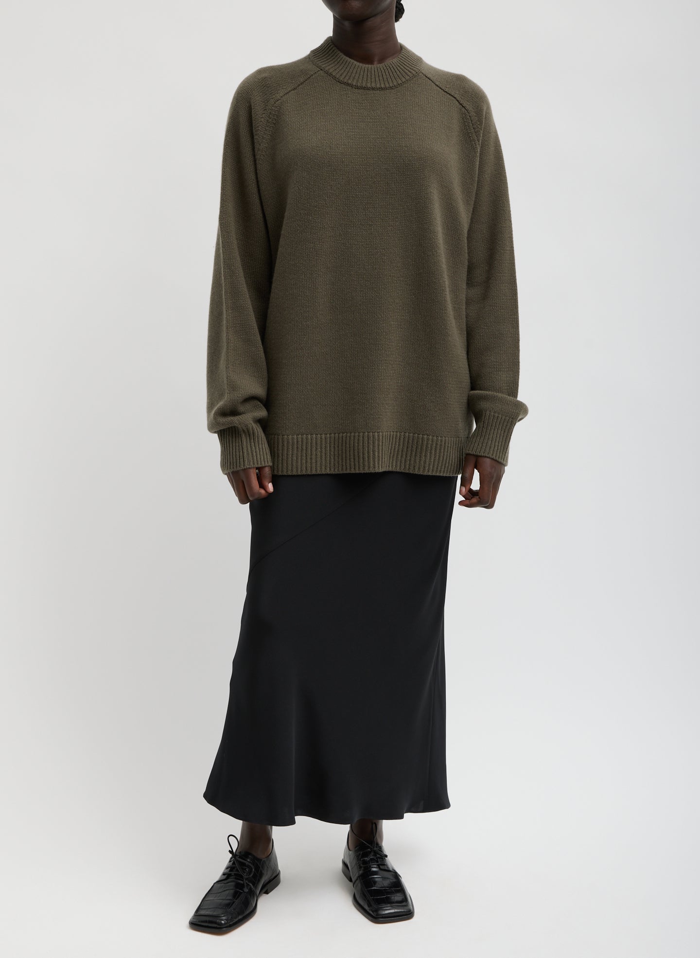 Tibi Cashmere Crewneck Oversized Pullover Sweater