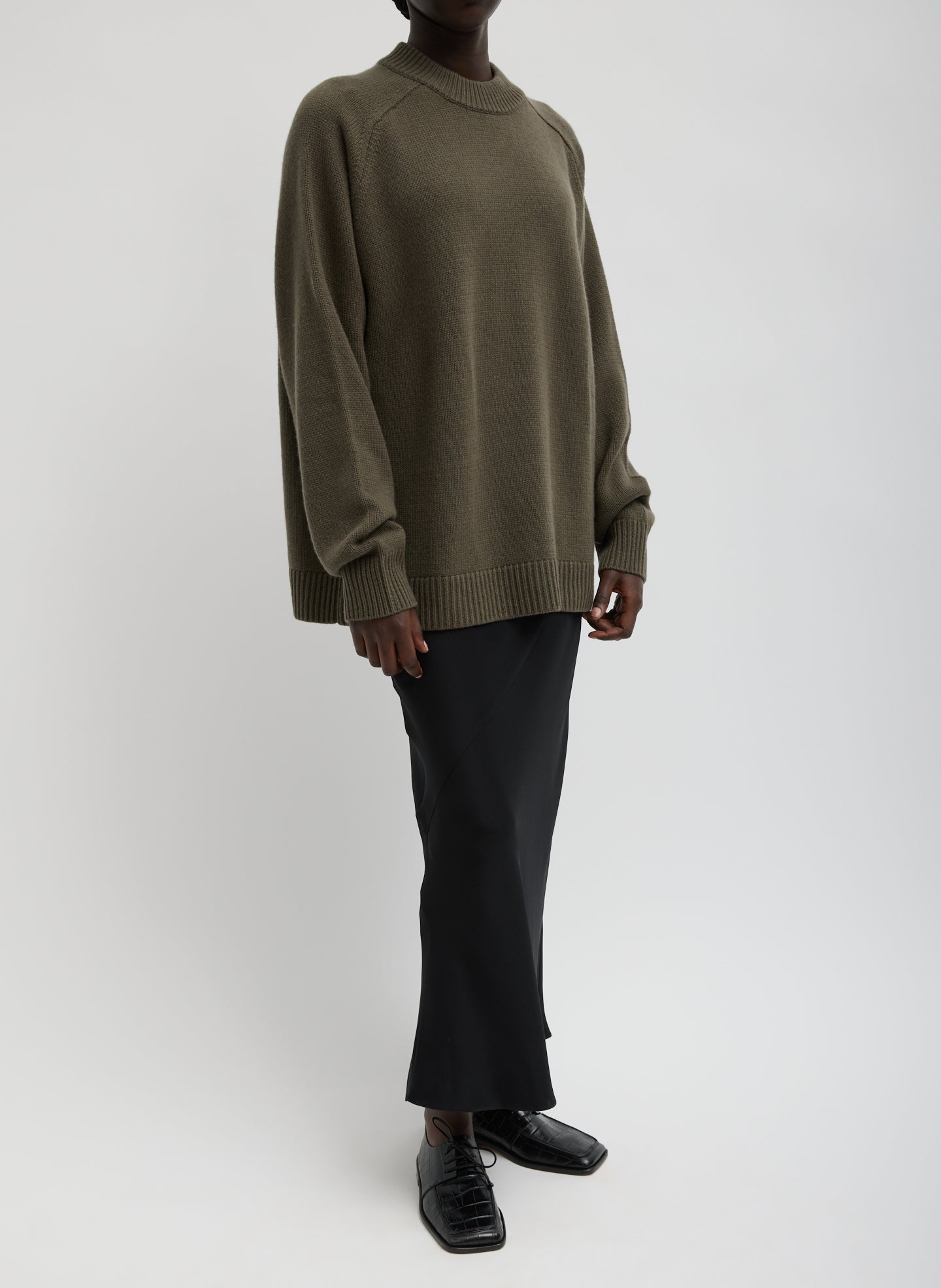 Tibi Cashmere Crewneck Oversized Pullover Sweater