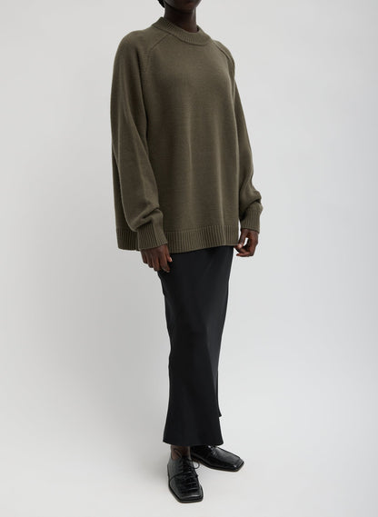 Tibi Cashmere Crewneck Oversized Pullover Sweater