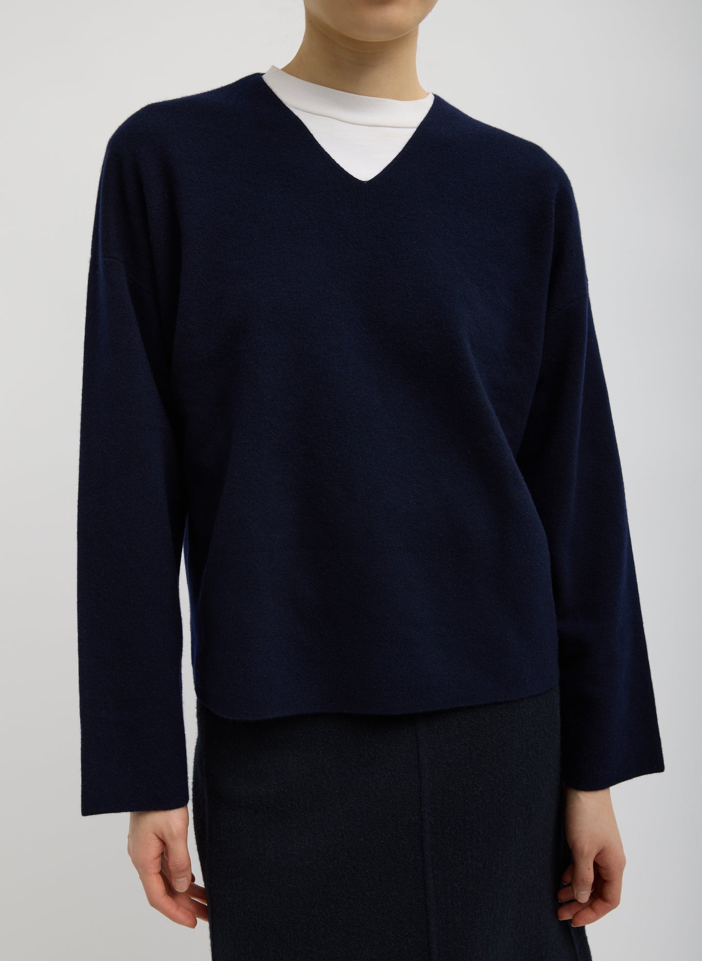 Tibi Double Faced Cashmere Oversized Easy Sweater