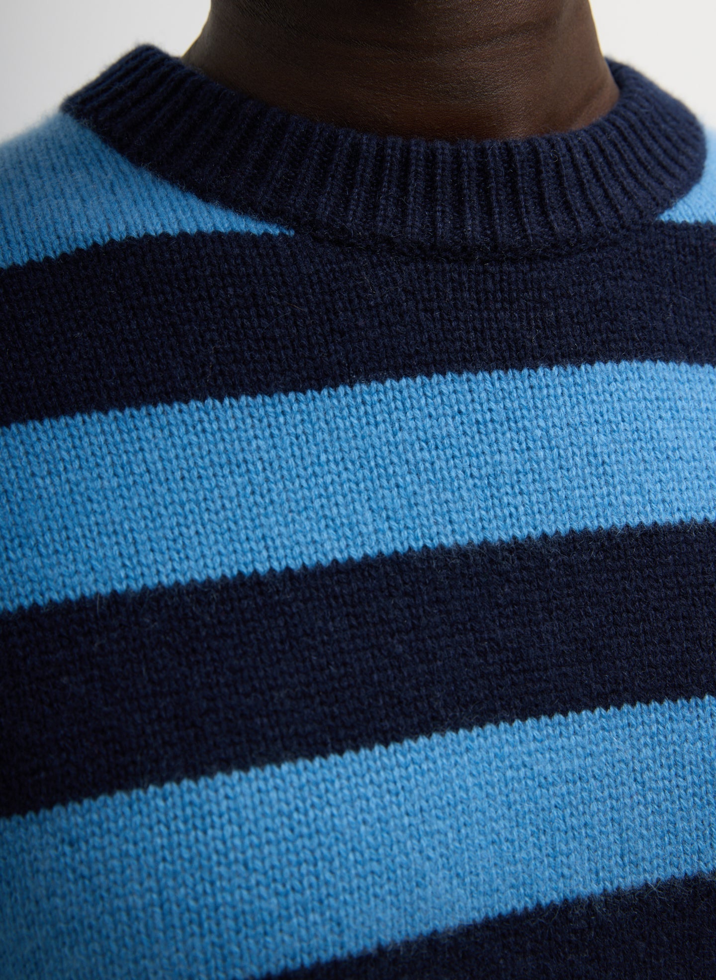 Tibi Striped Cashmere Crewneck Easy Pullover
