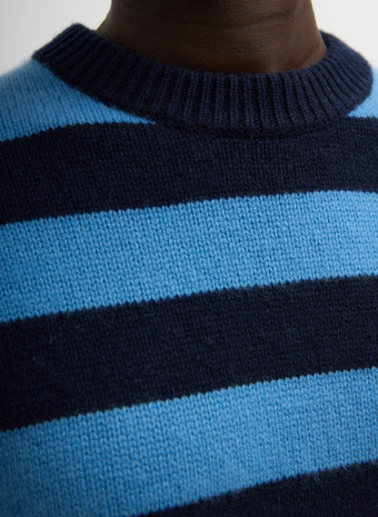 Tibi Striped Cashmere Crewneck Easy Pullover