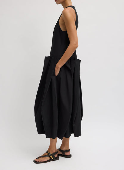Tibi Compact Eco Poplin Pinched Pleat Dress