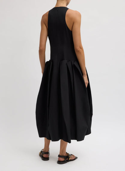 Tibi Compact Eco Poplin Pinched Pleat Dress