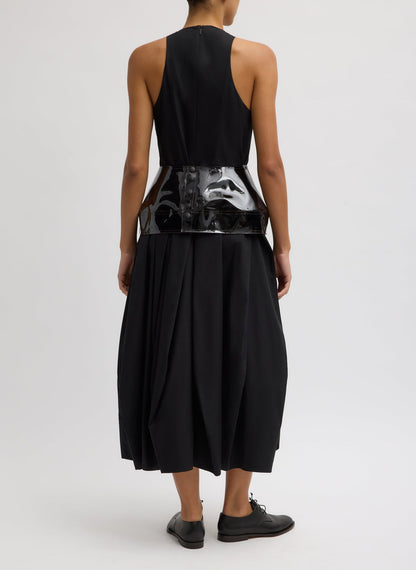 Tibi Compact Eco Poplin Pinched Pleat Dress