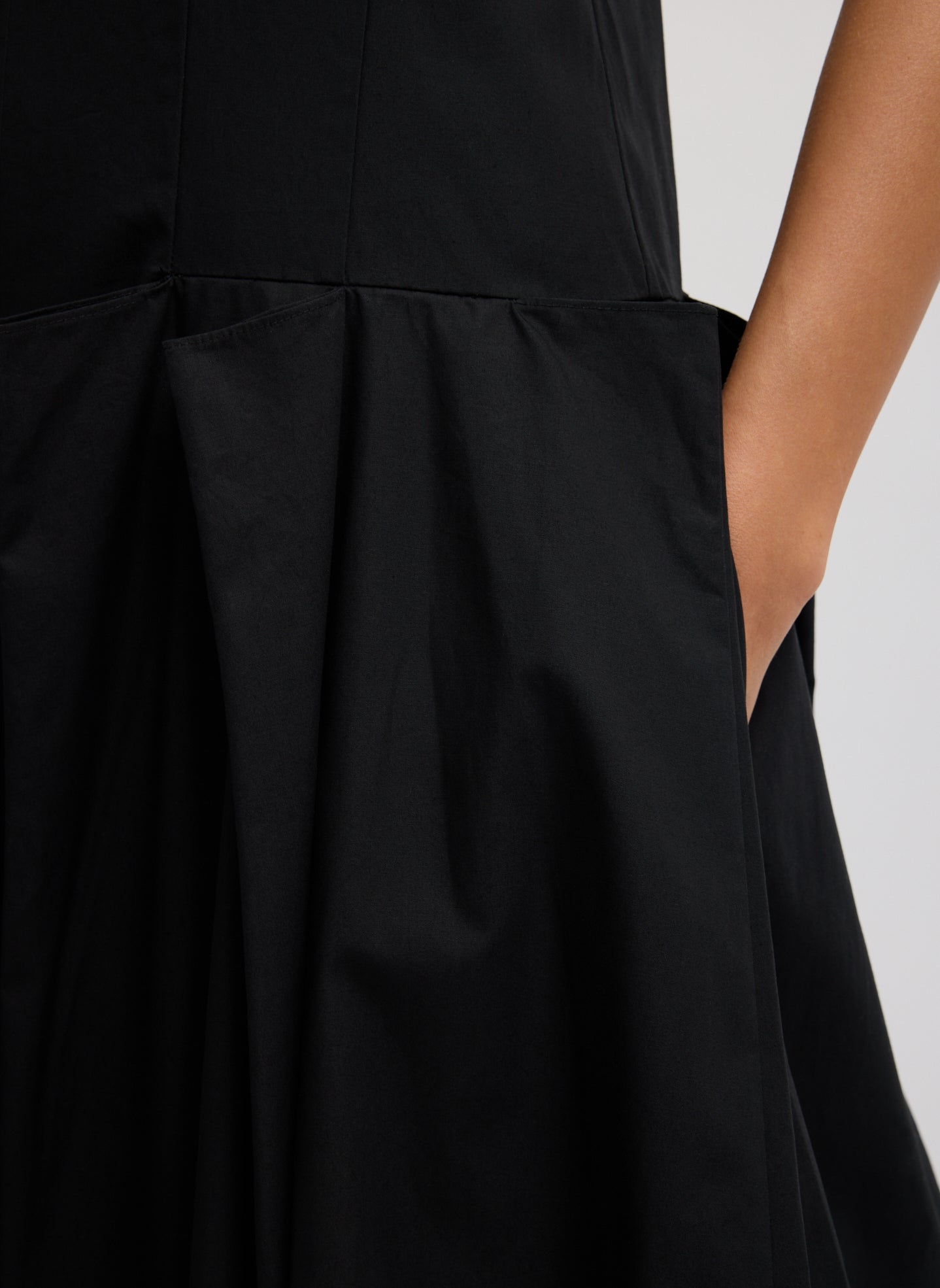 Tibi Compact Eco Poplin Pinched Pleat Dress