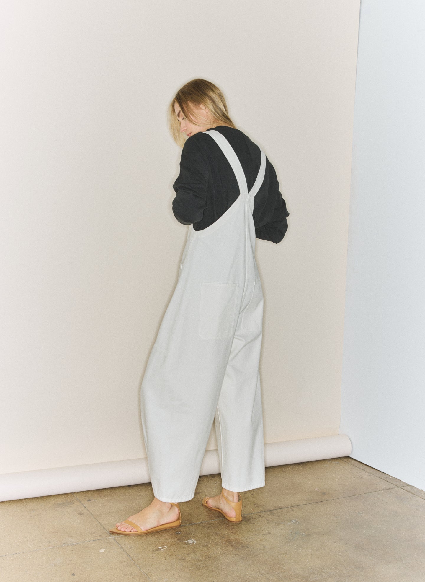 Tibi White Denim Jumpsuit