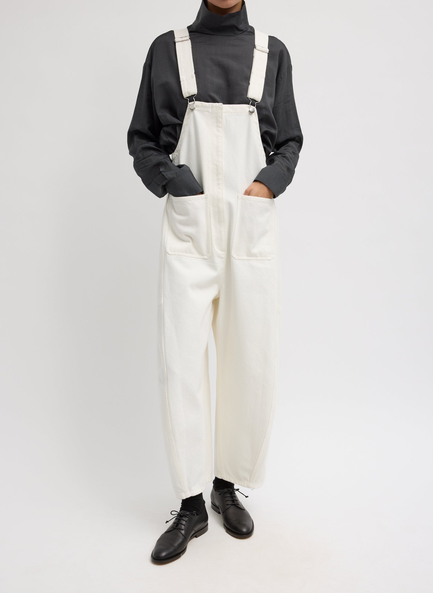 Tibi White Denim Jumpsuit