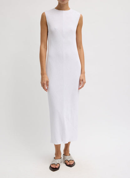 Tibi Viscose Plisse Sleeveless Bias Dress