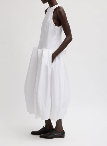 Tibi Compact Eco Poplin Pinched Pleat Dress